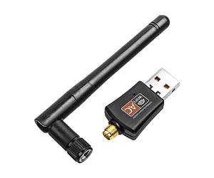 Fesjoy USB WiFi Adapter 600Mbps Dual Band Wireless Dongle Network Adapter 2.4G/5.0G Ethernet 802.11AC with Antenna for Laptop Tablet PC Smart Phone