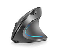 Fesjoy Vertical Mouse, 2.4G BT Wireless Vertical Mouse Dual-Mode Rechargeable Mouse Streamer RGB 3 Levels Adjustable DPI