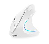 Fesjoy Vertical Mouse, 2.4G BT Wireless Vertical Mouse Dual-Mode Rechargeable Mouse Streamer RGB 3 Levels Adjustable DPI