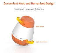 Fesjoy White Noise Machine for Baby Sleep, 6 Soothing Sounds, Voice Activated, Easy to Use, Suitable for Baby Bedside, Orange