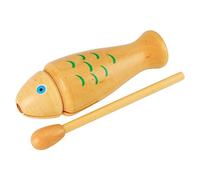 Fesjoy Wood Fish Percussion Instrument Wooden Musical Fish Toy Hand Knocking Percussion Toy Shaped Easy to Play Educational Rhythm Learning with Wooden Design for Children B