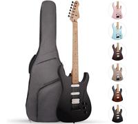 Fesley 39" Electric Guitar, Full Size Solid Body Electric Guitars For Beginner, ST Style, Maple Neck/Fretboard, Electric Guitar Kit With HSS Pickup Coil Split, Gig Bag, Matte, Morandi Black