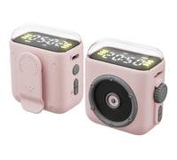 fesoklaf Magnetic Clip-on Mini Bluetooth Speaker, Small Portable Wireless Bluetooth Speaker with Loud Sound Clock Night Light Support TF Card for Home Office Outdoor Travel Camping Hiking (Pink)