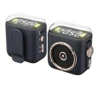 fesoklaf Magnetic Clip-on Mini Bluetooth Speaker, Small Portable Wireless Bluetooth Speaker with Loud Sound Clock Night Light Support TF Card for Home Office Outdoor Travel Camping Hiking (Gray)