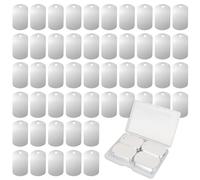 Fesorsi 50 Pcs Aluminum Tags for Engraving,Rectangle Stamping Blanks Tags,Sliver Military Dog Tags,Anodized Blank Metal Tags,Personalized Pet Dog ID Tags Blank with Hole DIY Pendants Decorative Craft