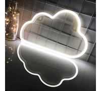 Fespcj Cloud Neon Signs, LED Wall Decor, Battery or USB Powered Cloud Sign Shaped Decoration Wall Lights for Bedroom Aesthetic Teen Girl Kid Room Christmas Wedding Party (White)
