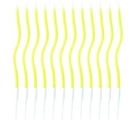Festa Centro 12 Birthday Cake Candles, Spiral Birthday Candles Long Thin Candles Birthday Cake Candles Spiral Cupcake for Birthday Party Cake Decorations (Yellow)