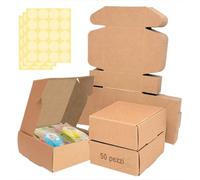 Festa Centro Brown Kraft Paper Boxes with Cardboard Lid for Parties, Birthdays and Weddings (7 x 7 x 3 cm)