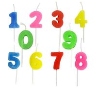 Festa Centro Numeral Birthday Cake Candles, Birthday Candles Set Numbers 0-9. Cake Candles 10 Pieces Colourful - Celebrates with Style!