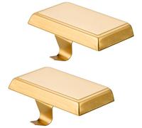 Festanlee Christmas Stocking Holders Mantel Stocking Hangers Metal Hanging Hooks Stocking Holders Bases for Mantel Fireplace Stair Party Decoration (Gold, 2)