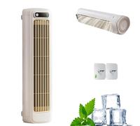 Festberg Cooling Ace, Qinux Brizaac, Brizac Air Cooler, Portable Air Conditioner Cooling Fan Silent Operation, with 3 Speeds and LED Touch Screen, for Bedroom, Office, Stay Cool In Summer (1PC-Beige)