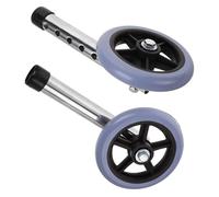 FESTFENDS 1 Pair Replacement Wheels for Walker, Heavy Duty Aluminum Alloy Front Walker Wheels, Silent Stainless Steel Gray Rollator Accessories for Mobility Aid