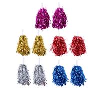 FESTFENDS 10 Pcs Plastic Cheerleader Pom Poms with Handle 25g Lightweight Props for Baseball and Basketball Events College and High School Cheerleading
