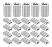 FESTFENDS 100pcs Aluminum Cable Sleeves Wire Rope Sleeve 8-Shaped Double-Hole Design Silver Connecting Easy to Install for DIY Enthusiasts