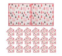 FESTFENDS 100pcs Italian Christmas Paper Napkins: Christmas Tree Print Disposable 2-Layers Napkins for Luncheon Cocktail Dinner Holiday Parties Italian Theme Events, 11.8x11.8