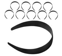 FESTFENDS 10pcs DIY Hair Headbands for Women, Sturdy Polycarbonate Material, Plain Black Design, Securely Holds Hair Accessories, for Crafting and Party Use
