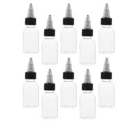 FESTFENDS 10pcs Pet Squeeze Bottles with 25ml Jelly Twist Caps, Small Refillable Oil Container for Hair, Travel Liquid Dispensing Bottles with Nozzle for Nail Polish and Condiments