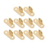 FESTFENDS 10pcs T-Shaped Right Angle Corner Brackets in Brass for Bookshelves and Workbench, Thickened Heavy Load Furniture Corner Brace with Precise 90 Degree Angle Connector for DIY Home