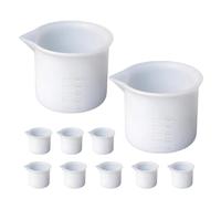 FESTFENDS 12pcs Silicone Epoxy Mixing Cups with Scale for Resin Art DIY Crafts Flexible Measuring Bowls for Precise Color Modulation and Crafting Supplies