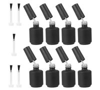 FESTFENDS 15Ml Glass Nail Polish Bottles Set 13Pcs with Matte Black Round Empty Gel Containers and 5 Nail Gel Brushes