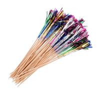 FESTFENDS 200pcs Fireworks Fruit Picks: Foil Frill Cupcake Decorations Cake Toppers - Cocktail Drinks Skewers for Hawaii Beach Seaside Events BBQ