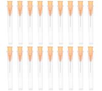 FESTFENDS 200pcs Industrial Stainless Steel Dispensing Needles with Plastic Cover for Precise Glue and Paint Application, 25g 13mm Orange Needles, Easy Refilling Solution for Laboratory