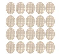 FESTFENDS 20pcs Cross Stitch Supplies: 6x4.5cm Wood Slice Ornaments Hollow Stitching Board - Unfinished Oval Wooden Hanging Decorations for DIY Art Projects