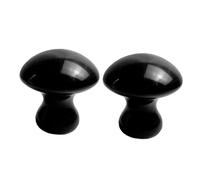 FESTFENDS 2pcs Black Mushroom Facial Massage Stones Gua Sha Scraping Tools for Deep Tissue Relaxation Spa Therapy Smooth Edges Comfortable Grip Gift for Home Spa