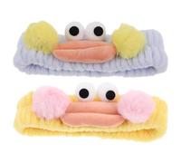 FESTFENDS 2pcs Cute Cartoon Plush Face Headband for Skincare and Makeup, Elastic Non-slip Design, Soft and Comfortable for Daily Life and Parties