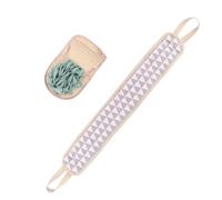 FESTFENDS 2pcs Dual-sided Exfoliating Shower Gloves for Body Scrub and Skin Massage, Blue Back Bath Rubbing Towel Made of Polyester Cotton and Pe, Soft Strip Shape for Effective Cleaning Random Color