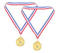 FESTFENDS 2pcs Horse Award Medals - 2.5" Gold Trophy Metal Medallions with Neck Ribbons - First Place Prize - Horse Racing Awards for Equestrian Competitions Sports Events