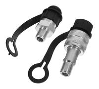 FESTFENDS 2pcs Hydraulic Quick Connect Coupler Hose Coupler with Dust Cap Carbon Steel Rubber Heavy-Duty Secure Connection for Hydraulic Jack Maintenance Tasks