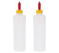 FESTFENDS 2pcs Lamb Feeding Bottles - 400ml/13.5oz Plastic Nursing Bottle for Goat Calf Sheep Puppy - Small Animal Milk Feeder for Newborns