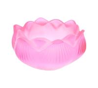 FESTFENDS 2pcs Lotus Candleholder Set, Glass Craft Candle Container with Smooth Surface and Strong Durability, Pink Lotus Shape for Home Decoration and Religious Consecration