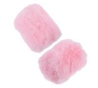 FESTFENDS 2pcs Pink Plush Microphone Covers Universal Mic Windproof Dustproof Protectors Compatible with Sennheiser Mk4 Mk8 for Office and Stage Performance
