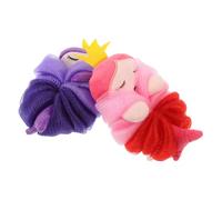 FESTFENDS 2pcs Soft Exfoliating Bath Sponges with Cute Cartoon Animal Design, Easy to Grip Pe Mesh Shower Scrubbers, for Bath Time and Bathtub Use