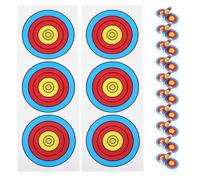 FESTFENDS 30pcs Bow and Arrow Target Sheets - Triple Spot High-Visibility Archery Faces - Weatherproof Outdoor Practice Paper for Backyard Training & Hunting Prep