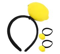 FESTFENDS 3pcs Beach Headband - Hawaiian Simulation Lemon Headpieces for Women Men - Makeup Wash Face Hair Accessories For Vacation Sunbathe