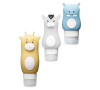 FESTFENDS 3pcs Cartoon Silicone Travel Storage Bottles for Makeup Lotion Refillable Cosmetic Dispensers Squeeze Function for Outdoor Travel and Daily Use Random Color