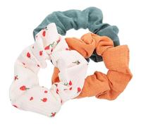 FESTFENDS 3pcs Ponytail Hair Tie Rope Creative Cherry Pattern Fabric Elastics Hair Tie with Smooth Cloth Surface Comfortable Texture Lovely Chic Accessories for Everyday Use Random Color