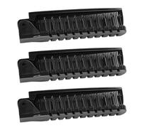 FESTFENDS 3pcs Portable Folding Hair Comb Set Mini Anti-static Travel Hair Brush for Adults Compact Black Pocket Comb for Straight and Curly