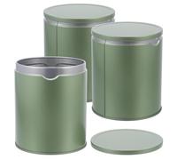 FESTFENDS 3pcs Portable Tinplate Tea Canisters for Dried Teas and Coffee Tin Containers with Good Gloss Or Party Storage