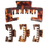 FESTFENDS 4pcs Baseball Cap Hair Clip | Hat-Friendly Claw Clips for Women Girls | Large Strong Hold Tortoise Shell Non-Slip Hair Accessories for Thick | Summer, Gym, Beach Use