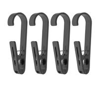 FESTFENDS 4pcs Black Abs Bathroom Hooks with Strong Load-Bearing Clips for Hanging Clothes and Socks, Sl nd Practical Laundry Hanger Clips for Indoor and Outdoor Use