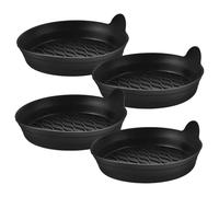 FESTFENDS 4Pcs Black Silicone Cup Holder Coasters, Round Non-Slip Resistant Drink for Cup Holders, Reusable Insulation Coasters for Hot and Cold Beverages