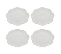 FESTFENDS 4Pcs Ceramic Dinner Plates: 6 Inch Embossed Lace Dessert Appetizers Platter for Snack Fruit - Kitchen Plates for Afternoon Tea, Kitchen Parties Restaurant