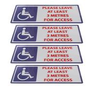FESTFENDS 4pcs Disability Stickers for Disabled People, Pvc Handicap Warning Sign Stickers, Highly Visible and Versatile Use for Private Properties and Public Spaces