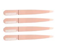 FESTFENDS 4pcs Golden Stainless Steel Eyebrow Tweezers for Removing Ingrown Hairs and Hair Removal Lightweight Professional Beauty Accessories for Men and Women