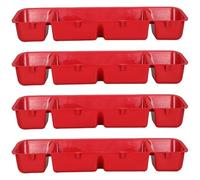 FESTFENDS 4PCS Long Trough Feeder: Divided Poultry Feeder - Multi-Compartment Hanging Waterer - Wall Mounted Box for Chickens Ducks Geese Livestock Barn