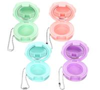 FESTFENDS 4pcs Refillable Empty Compact Cases for Lipstick and Eyeshadow with Rose Appearance Plastic Containers, Travel Use Cosmetic Storage Kit and Women